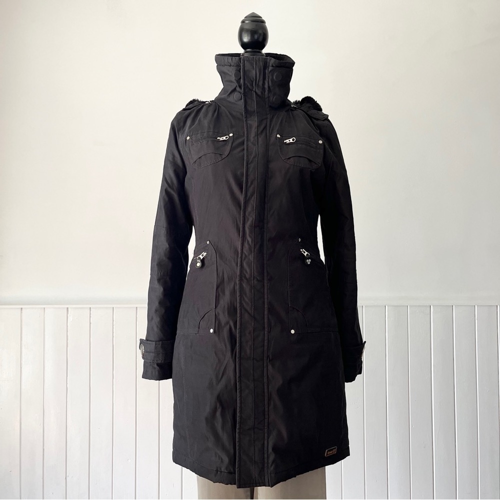Aritzia TNA Blk Verbier Hooded Parka Coat Size S